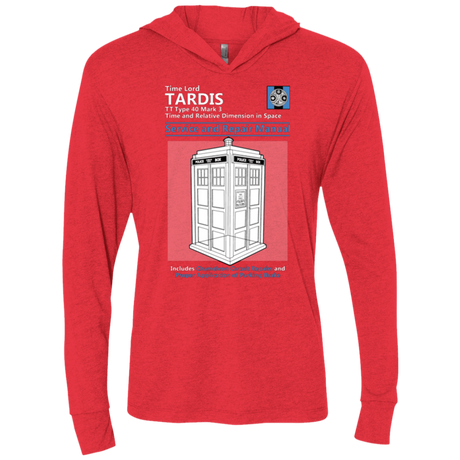 T-Shirts Vintage Red / X-Small TARDIS SERVICE AND REPAIR MANUAL Triblend Long Sleeve Hoodie Tee