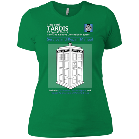 T-Shirts Kelly Green / X-Small TARDIS SERVICE AND REPAIR MANUAL Women's Premium T-Shirt