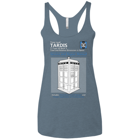 T-Shirts Indigo / X-Small TARDIS SERVICE AND REPAIR MANUAL Women's Triblend Racerback Tank