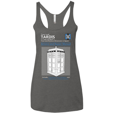 T-Shirts Premium Heather / X-Small TARDIS SERVICE AND REPAIR MANUAL Women's Triblend Racerback Tank