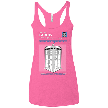 T-Shirts Vintage Pink / X-Small TARDIS SERVICE AND REPAIR MANUAL Women's Triblend Racerback Tank