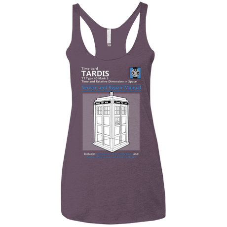T-Shirts Vintage Purple / X-Small TARDIS SERVICE AND REPAIR MANUAL Women's Triblend Racerback Tank