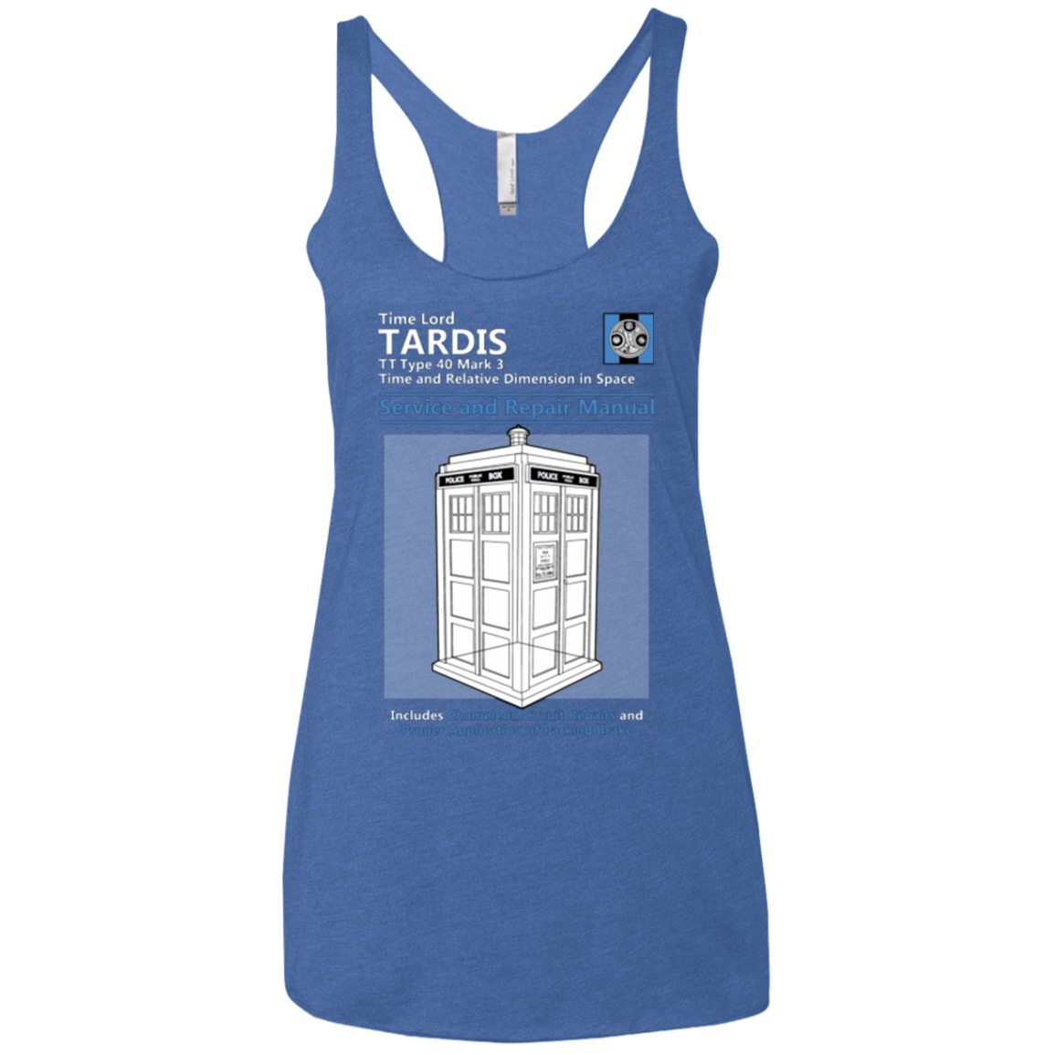 T-Shirts Vintage Royal / X-Small TARDIS SERVICE AND REPAIR MANUAL Women's Triblend Racerback Tank