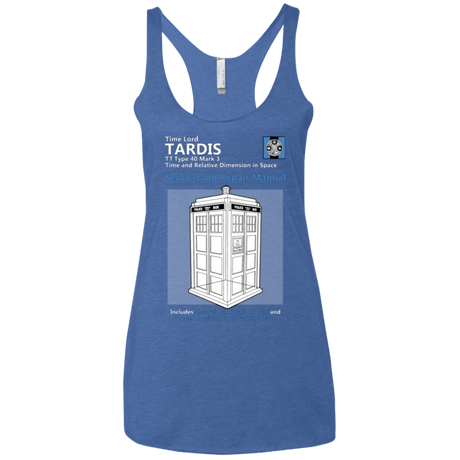 T-Shirts Vintage Royal / X-Small TARDIS SERVICE AND REPAIR MANUAL Women's Triblend Racerback Tank