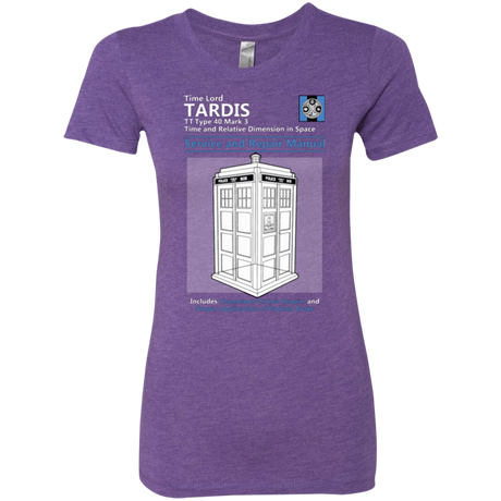 T-Shirts Purple Rush / Small TARDIS SERVICE AND REPAIR MANUAL Women's Triblend T-Shirt