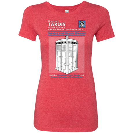 T-Shirts Vintage Red / Small TARDIS SERVICE AND REPAIR MANUAL Women's Triblend T-Shirt