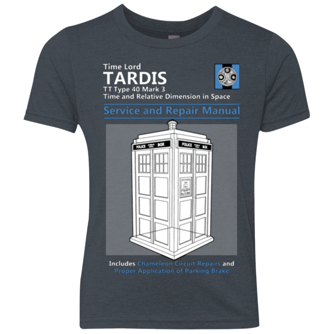 T-Shirts Vintage Navy / YXS TARDIS SERVICE AND REPAIR MANUAL Youth Triblend T-Shirt