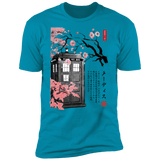 T-Shirts Turquoise / S Tardis Sumi-e Men's Premium T-Shirt