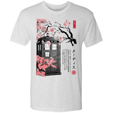 T-Shirts Heather White / S Tardis Sumi-e Men's Triblend T-Shirt