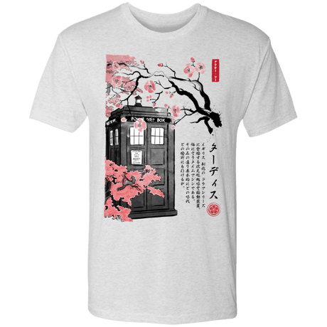 T-Shirts Heather White / S Tardis Sumi-e Men's Triblend T-Shirt