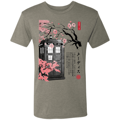 T-Shirts Venetian Grey / S Tardis Sumi-e Men's Triblend T-Shirt