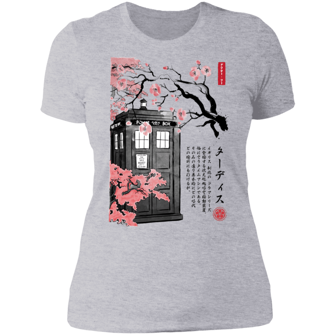 T-Shirts Heather Grey / S Tardis Sumi-e Women's Premium T-Shirt