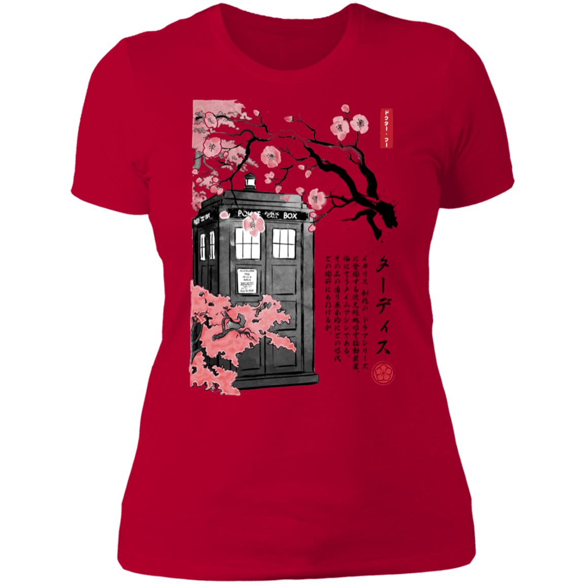 T-Shirts Red / S Tardis Sumi-e Women's Premium T-Shirt
