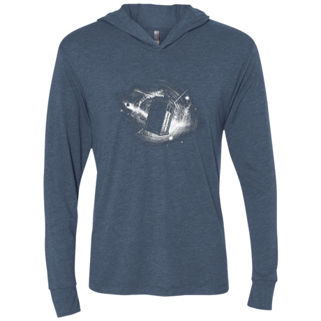 T-Shirts Indigo / X-Small Tardis Triblend Long Sleeve Hoodie Tee