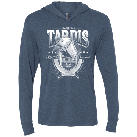 T-Shirts Indigo / X-Small Tardis Triblend Long Sleeve Hoodie Tee