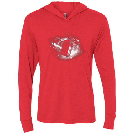 T-Shirts Vintage Red / X-Small Tardis Triblend Long Sleeve Hoodie Tee