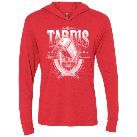 T-Shirts Vintage Red / X-Small Tardis Triblend Long Sleeve Hoodie Tee
