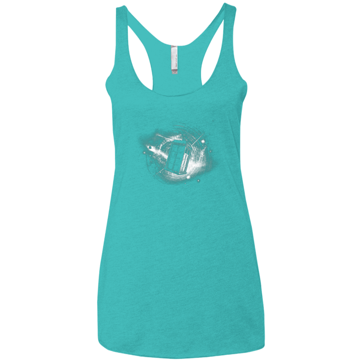 T-Shirts Tahiti Blue / X-Small Tardis Women's Triblend Racerback Tank