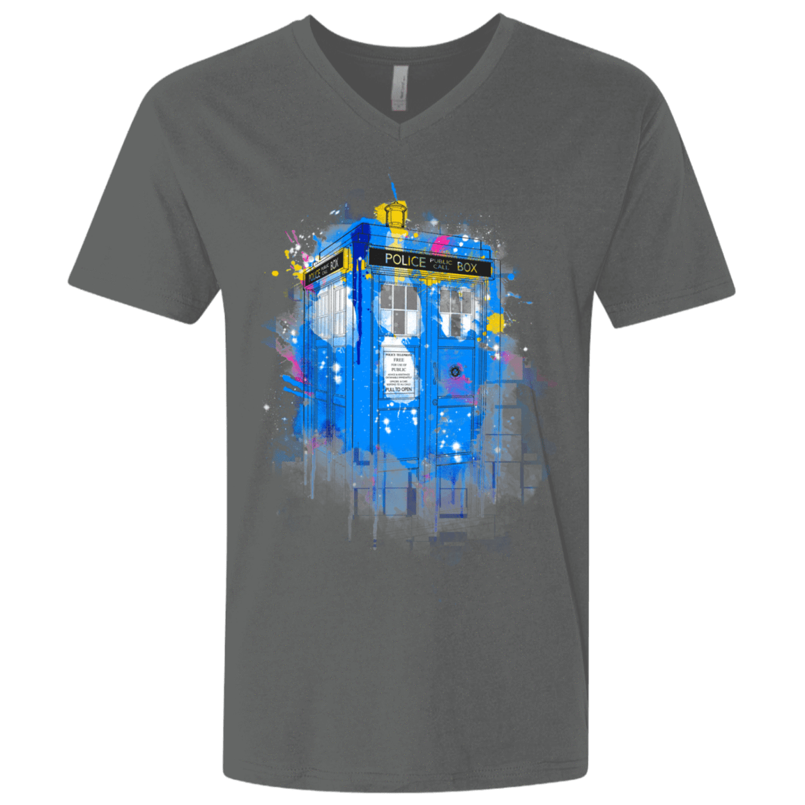 T-Shirts Heavy Metal / X-Small Tardisplash Men's Premium V-Neck