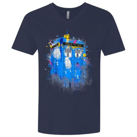 T-Shirts Midnight Navy / X-Small Tardisplash Men's Premium V-Neck