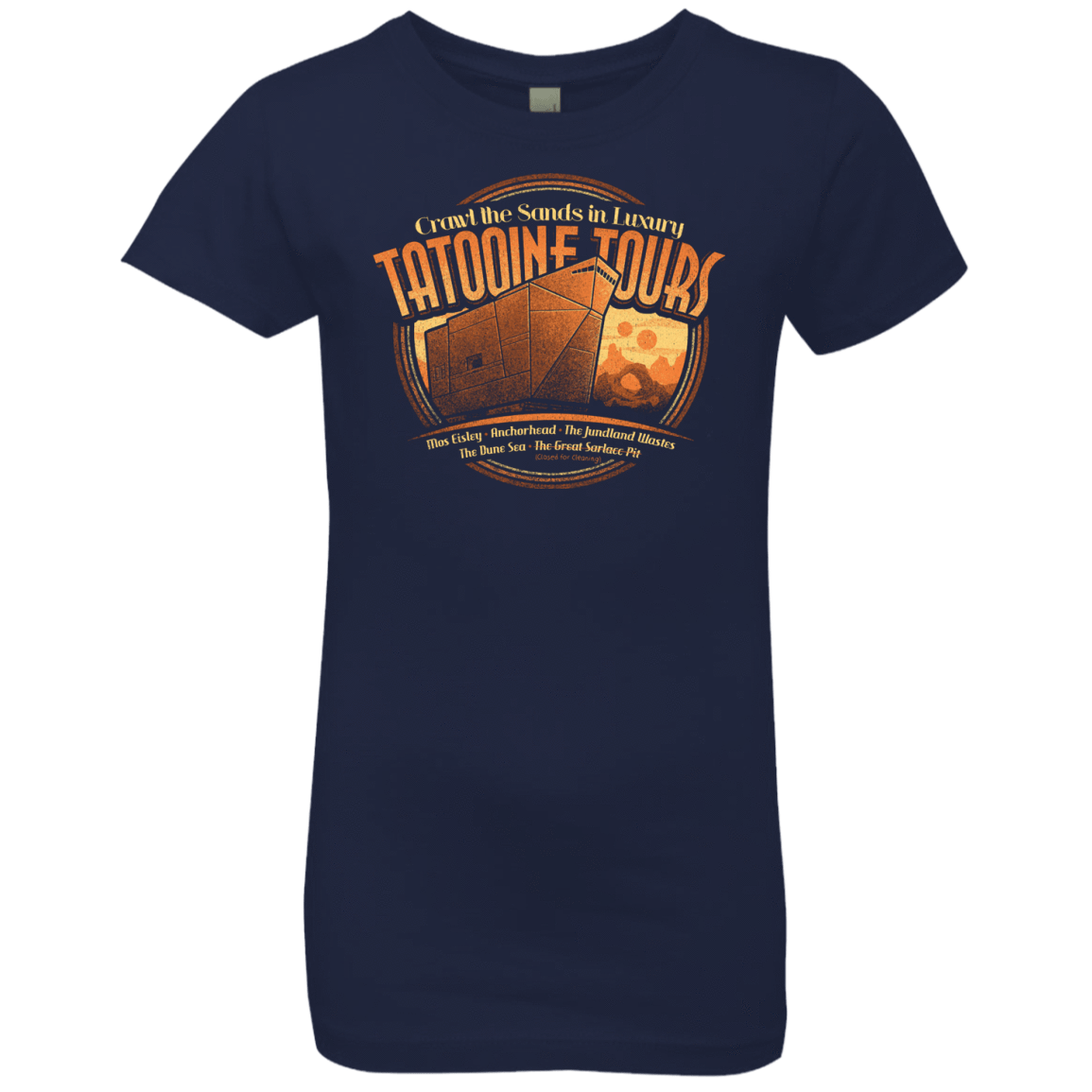 T-Shirts Midnight Navy / YXS Tatooine Tours Girls Premium T-Shirt