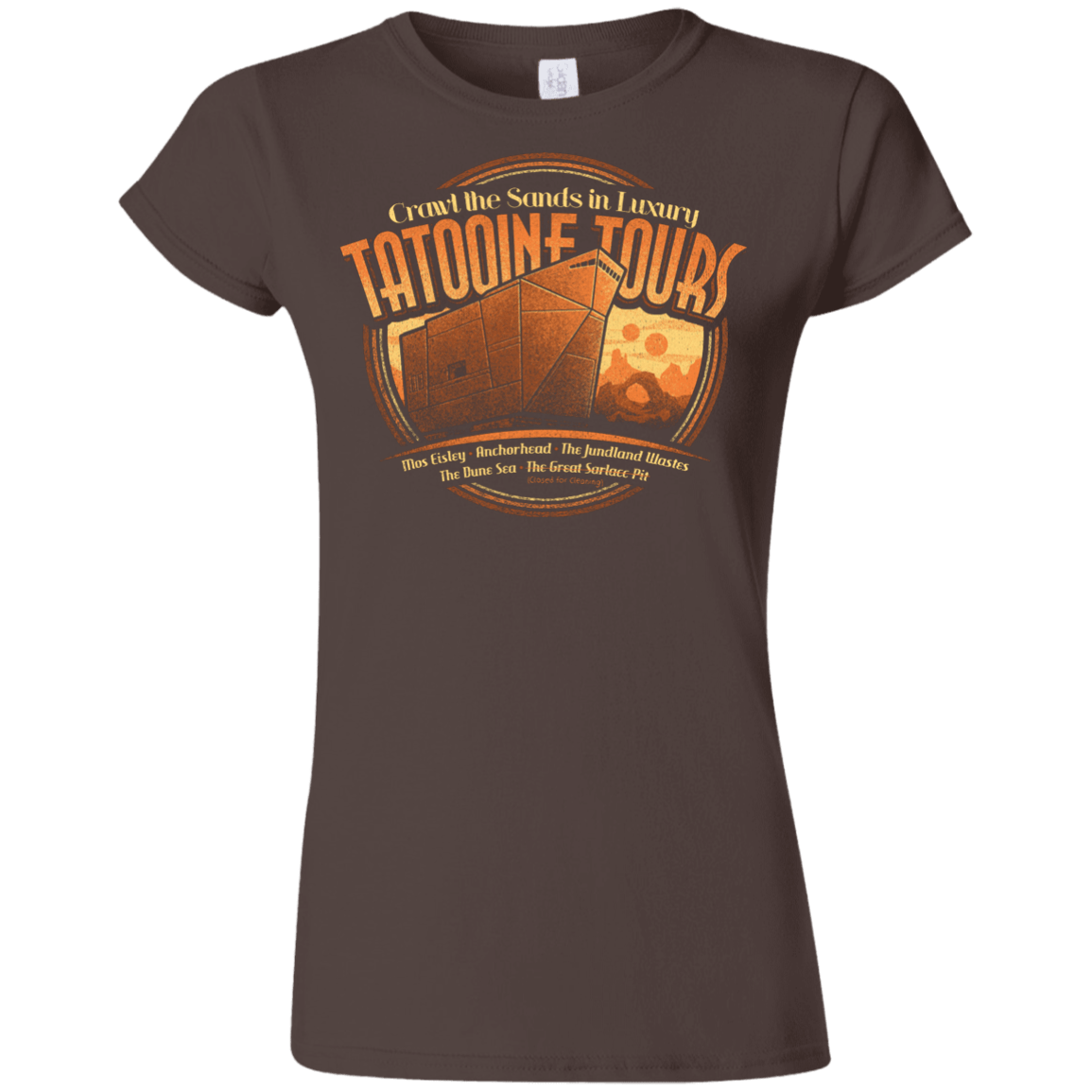 T-Shirts Dark Chocolate / S Tatooine Tours Junior Slimmer-Fit T-Shirt