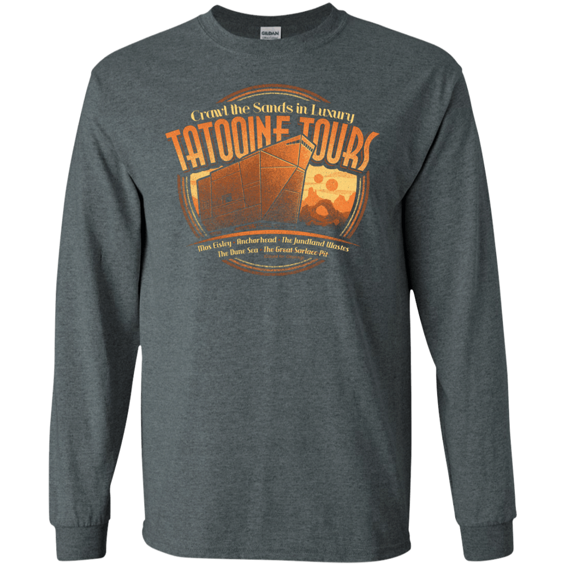 T-Shirts Dark Heather / S Tatooine Tours Men's Long Sleeve T-Shirt