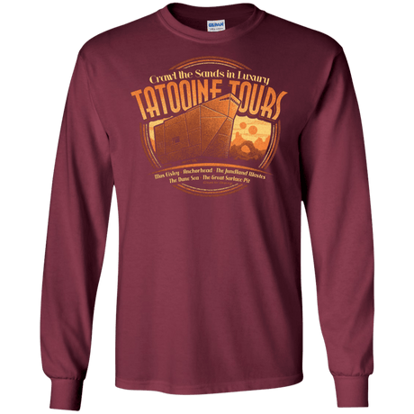 T-Shirts Maroon / S Tatooine Tours Men's Long Sleeve T-Shirt