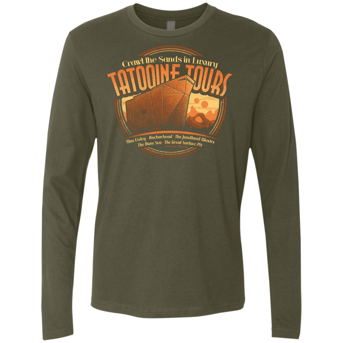 T-Shirts Military Green / S Tatooine Tours Men's Premium Long Sleeve