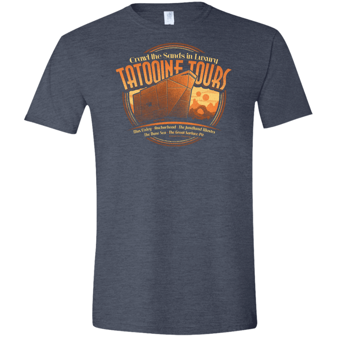 T-Shirts Heather Navy / S Tatooine Tours Men's Semi-Fitted Softstyle