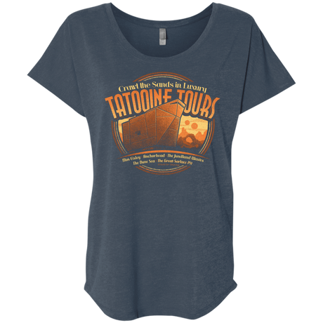 T-Shirts Indigo / X-Small Tatooine Tours Triblend Dolman Sleeve