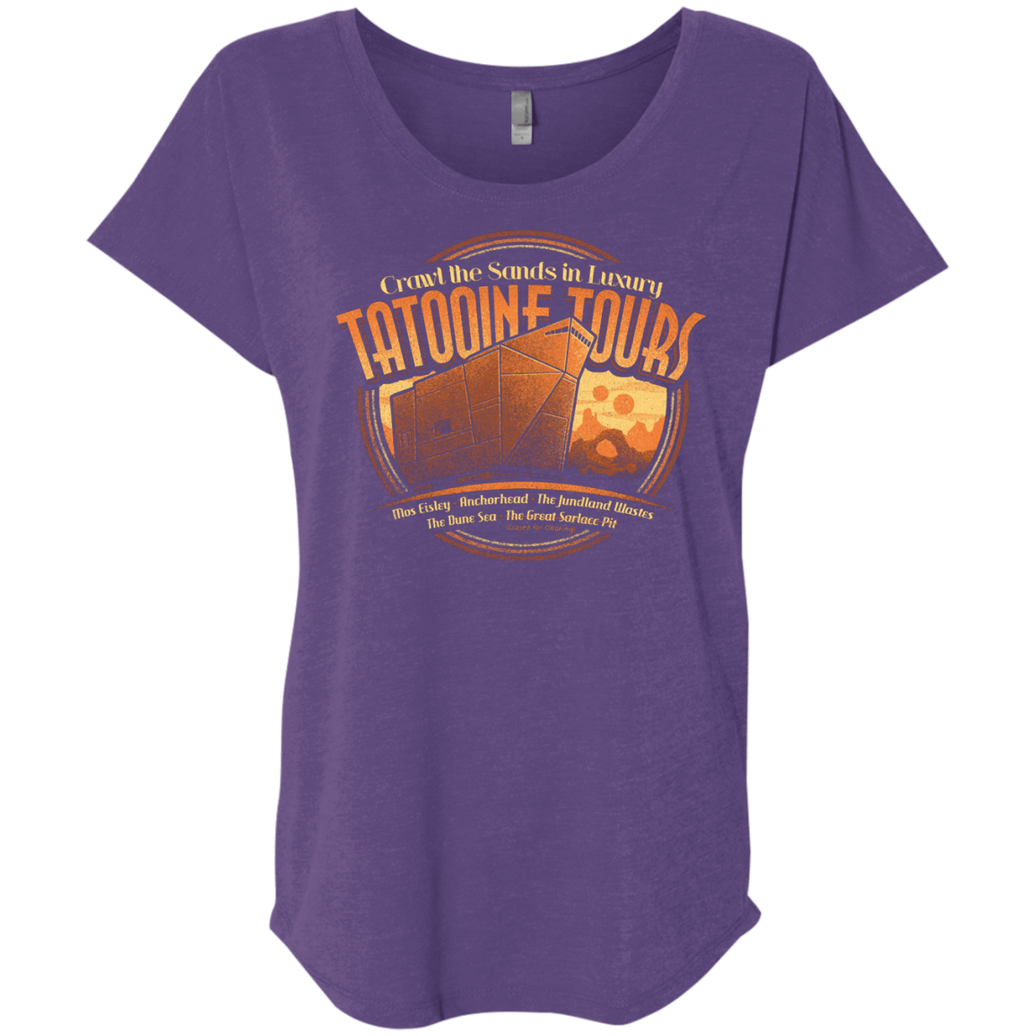 T-Shirts Purple Rush / X-Small Tatooine Tours Triblend Dolman Sleeve