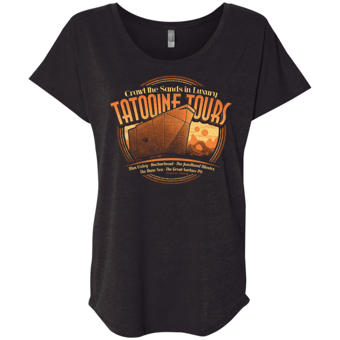T-Shirts Vintage Black / X-Small Tatooine Tours Triblend Dolman Sleeve