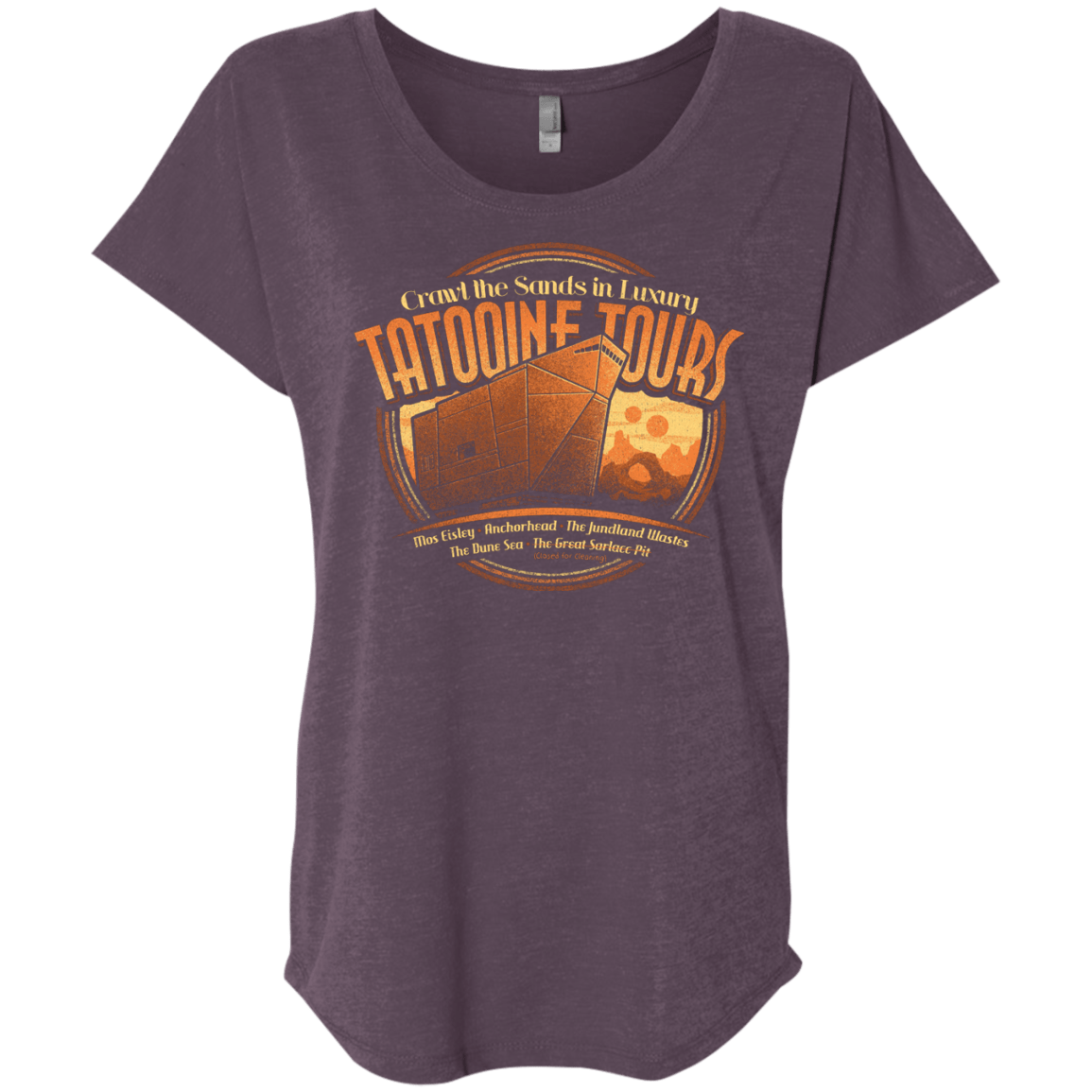 T-Shirts Vintage Purple / X-Small Tatooine Tours Triblend Dolman Sleeve