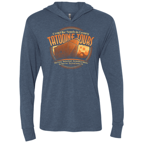 T-Shirts Indigo / X-Small Tatooine Tours Triblend Long Sleeve Hoodie Tee