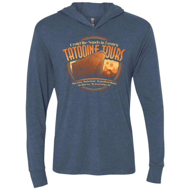 T-Shirts Indigo / X-Small Tatooine Tours Triblend Long Sleeve Hoodie Tee