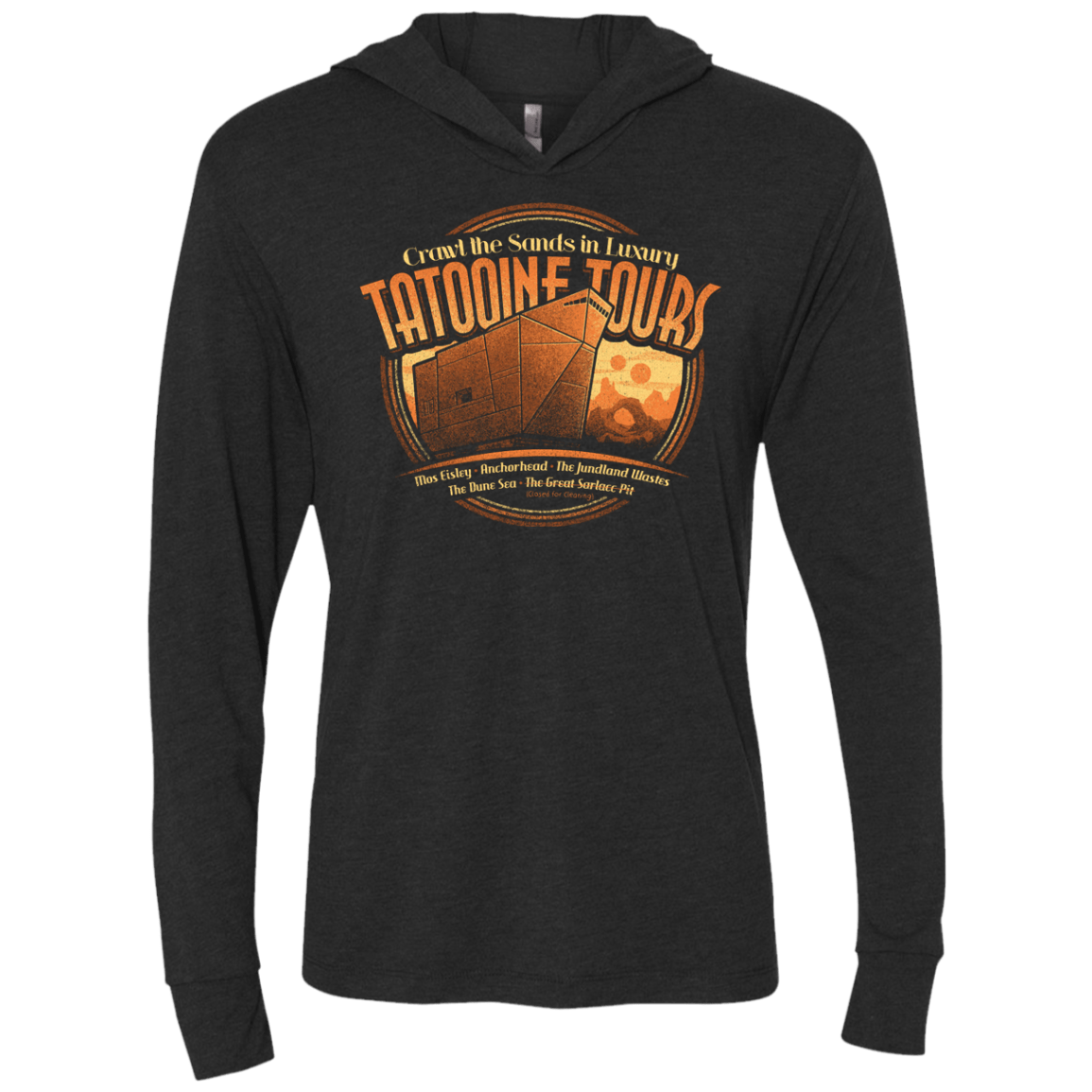 T-Shirts Vintage Black / X-Small Tatooine Tours Triblend Long Sleeve Hoodie Tee