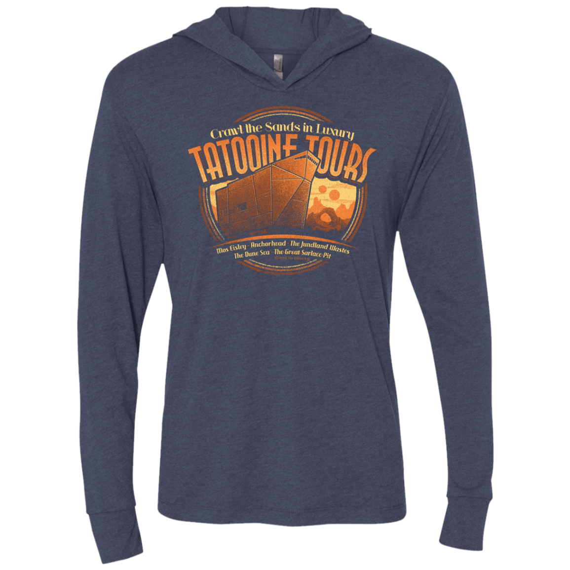 T-Shirts Vintage Navy / X-Small Tatooine Tours Triblend Long Sleeve Hoodie Tee