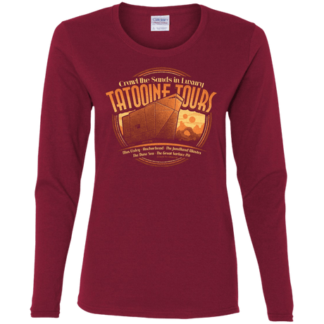 T-Shirts Cardinal / S Tatooine Tours Women's Long Sleeve T-Shirt