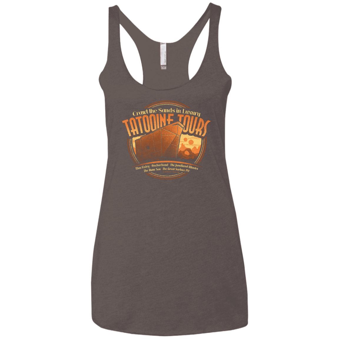 T-Shirts Macchiato / X-Small Tatooine Tours Women's Triblend Racerback Tank