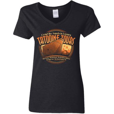 T-Shirts Black / S Tatooine Tours Women's V-Neck T-Shirt