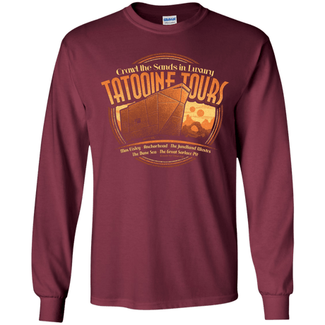 T-Shirts Maroon / YS Tatooine Tours Youth Long Sleeve T-Shirt