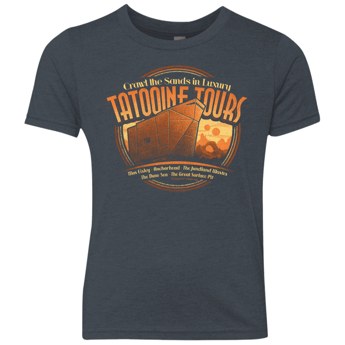 T-Shirts Vintage Navy / YXS Tatooine Tours Youth Triblend T-Shirt