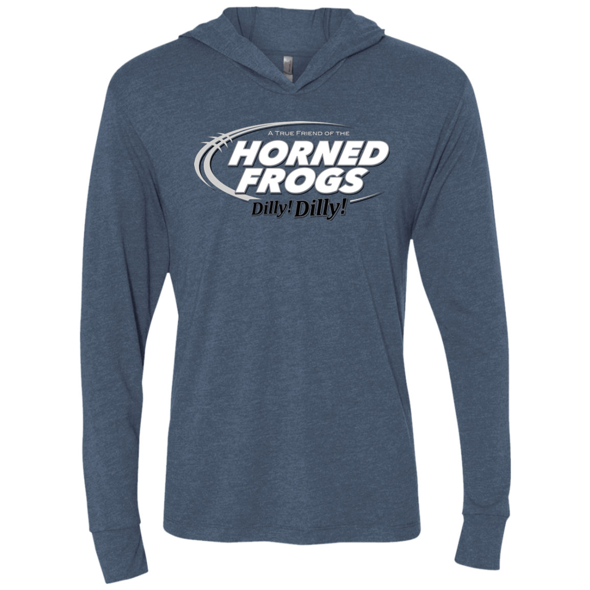 T-Shirts Indigo / X-Small TCU Dilly Dilly Triblend Long Sleeve Hoodie Tee