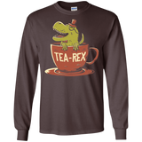 T-Shirts Dark Chocolate / S Tea-Rex Men's Long Sleeve T-Shirt