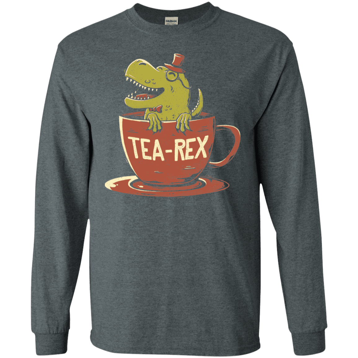 T-Shirts Dark Heather / S Tea-Rex Men's Long Sleeve T-Shirt