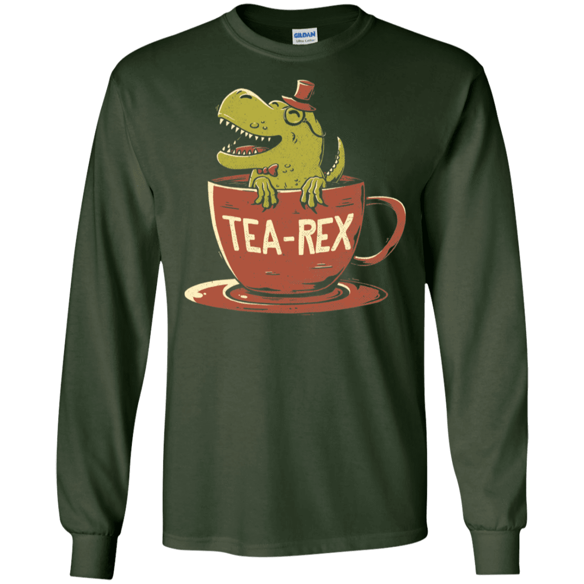 T-Shirts Forest Green / S Tea-Rex Men's Long Sleeve T-Shirt