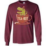 T-Shirts Maroon / S Tea-Rex Men's Long Sleeve T-Shirt