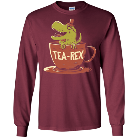 T-Shirts Maroon / S Tea-Rex Men's Long Sleeve T-Shirt