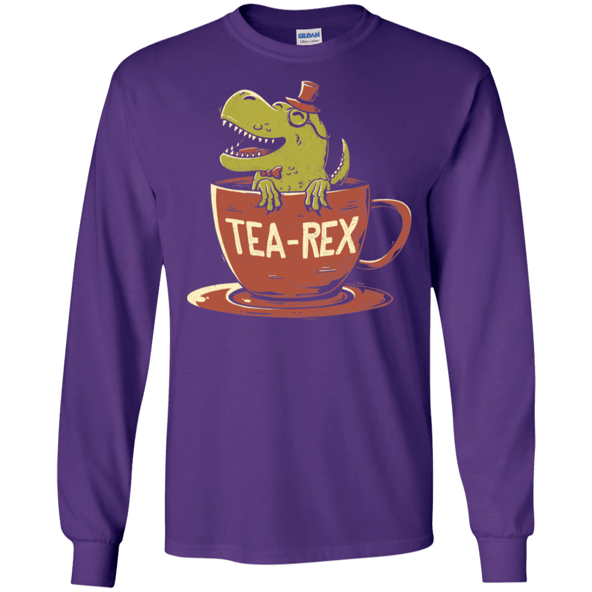 T-Shirts Purple / S Tea-Rex Men's Long Sleeve T-Shirt